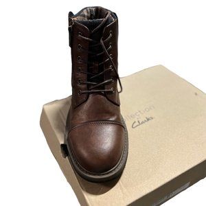 Guess insulated flannel lined brown ankle boots side zipper Men's Size 9.5